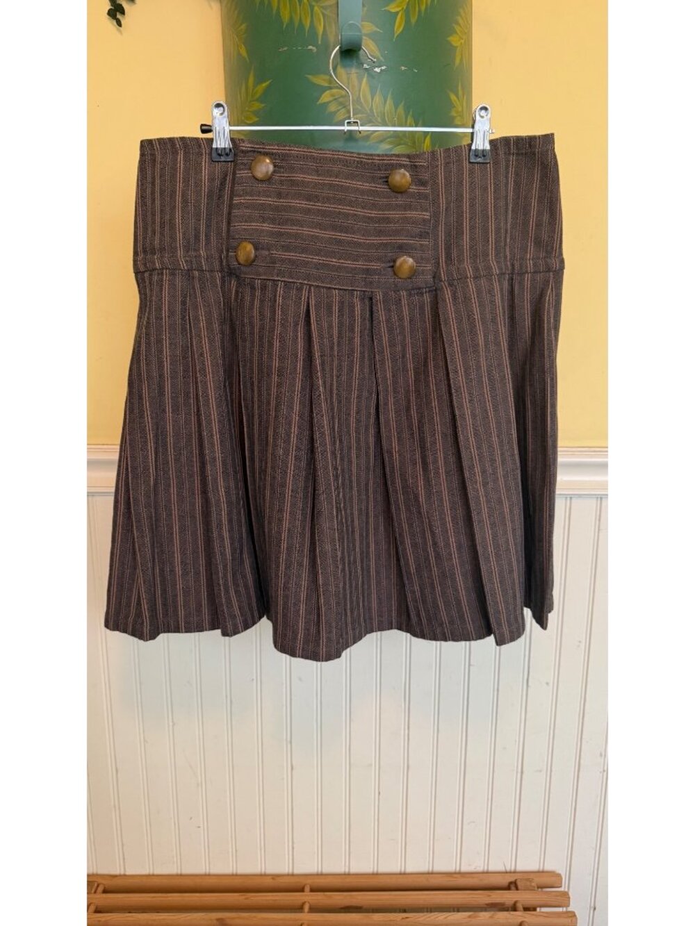 Marc By Marc Jacobs Womens A-Line Indigo Stripe Cotton Skirt Size 12 NWT